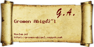 Gromen Abigél névjegykártya